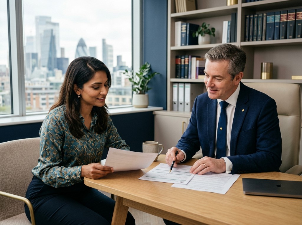 Chancery Solutions consultation — immigration advisers reviewing documents together